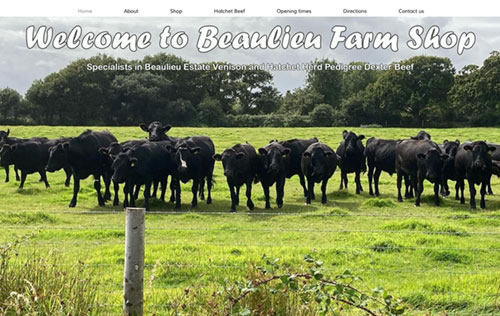 Beaulieu Farm shop website by Ballynet