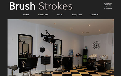 Brush Strokes Hair Salon website by Ballynet