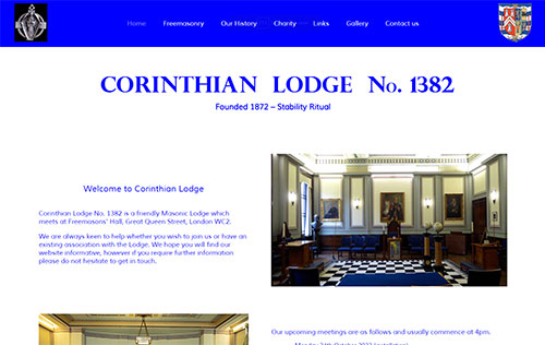 Corinthian Lodge No 1382 website by Ballynet