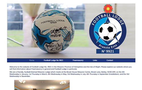 Football Lodge No 9921 website by Ballynet