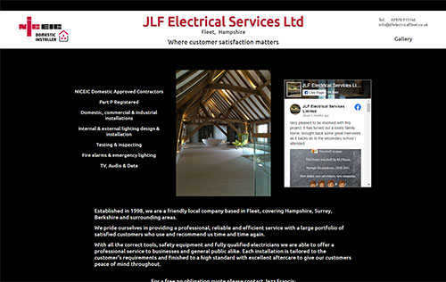 JLF Electrical Services website by Ballynet