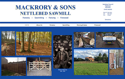 Mackrory & Sons Nettlebed Sawmill website by Ballynet