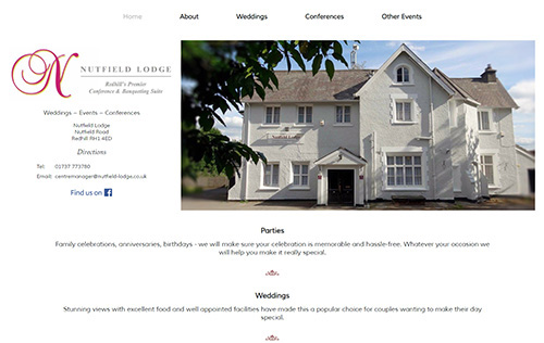 Nutfield Lodge website by Ballynet