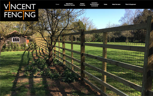 Vincent Fencing website by Ballynet
