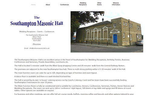 Southampton Masonic Hall website by Ballynet