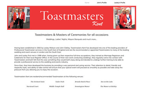 Toastmasters Kent website by Ballynet