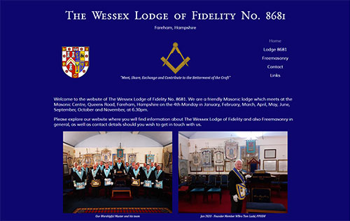 The Wessex Lodge of Fidelity website by Ballynet